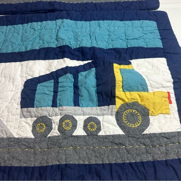 2000s Pottery Barn Kids Construction Truck Quilt Shams |100% CottonBoys Nursery - Picture 2 of 8